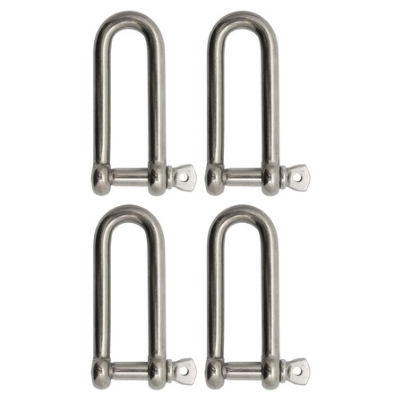 Extreme Max 3006.8207.4 BoatTector Stainless Steel Long D Shackle - 3/8, 4-Pack